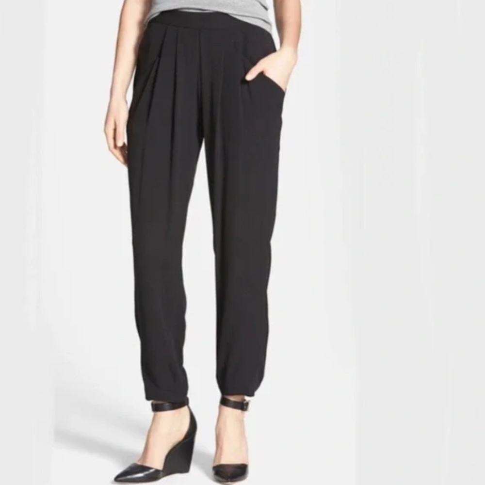 Eileen Fisher black silk slouchy pants size XS (6-8)